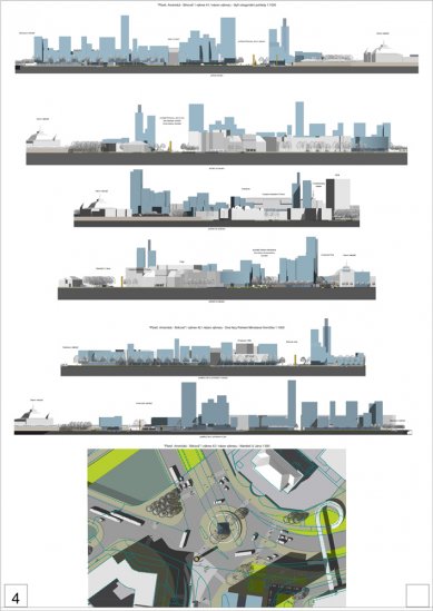 Results of the "Plzeň, Americká - Sirková" competition - 2nd price: 150,000 CZK - foto: autor: Ing. arch. Petr Starčevič