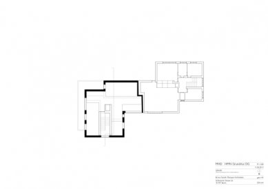 Znovuvybudování mistrovských domu pro učitele Bauhausu v Desavě - Dům Moholy-Nagy - půdorys patra - foto: Bruno Fioretti Marquez Architekten