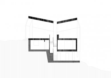 Rodinný dům ve Skotsku od Raw Architecture - Podélný řez - foto: Raw Architecture Workshop