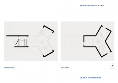 Vila Moerkensheide v Belgii od Dieter de Vos - Půdorysy - foto: Dieter de Vos Architecten