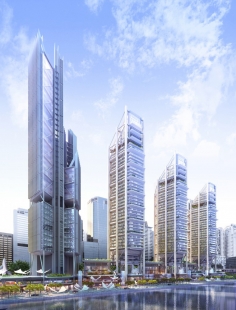 Skyscrapers Maryah Plaza in Abu Dhabi by Richard Rogers - foto: Rogers Stirk Harbour + Partners