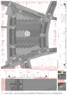 Revitalizace Náměstí Přemyslovců v Nymburce - výsledky soutěže - 3. cena – návrh č. 12