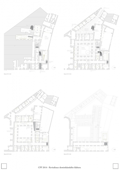 Revitalizace dominikánského kláštera v Chebu - výsledky soutěže - 2. cena – návrh č. 2 - foto: Michal Říha, Tadeáš Říha, Martin Špičák, Kateřina Frejlachová