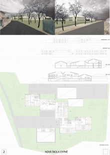 New School Chýně - Competition Results - reward / SLLA, s.r.o. - Michal Sulo, Miriam Lišková; collaboration: Lucia Kostrubová