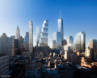 Projekt mrakodrapu 2 WTC v New Yorku od BIG - foto: DBOX, Courtesy of BIG