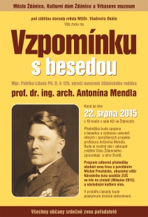 Vzpomínka na Antonína Mendla - pozvána na besedu