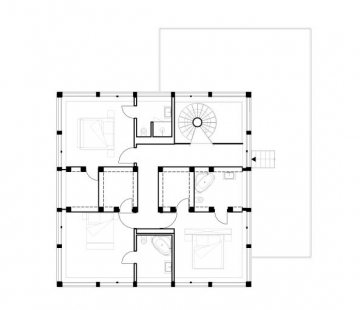 Vila u Postupimi od Sergeje Čobana - Půdorys patra - foto: nps tchoban voss 