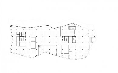 Nová univerzitní knihovna ve Freiburgu od Heinricha Degelo - Půdorys 5.np - foto: Degelo Architekten