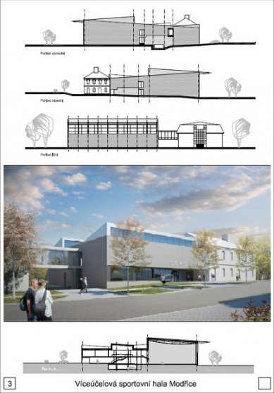 Multi-purpose sports hall Modřice - competition results - Reward - foto: Ing. arch. Radoslav Novotný