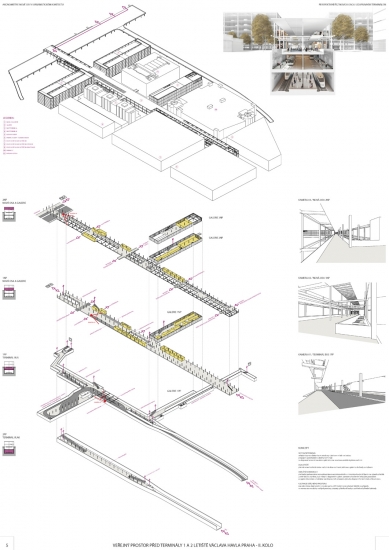 Space in front of terminals 1 and 2 of Václav Havel Airport Prague - competition results - 3. increased price - foto: D3A spol. s r.o.