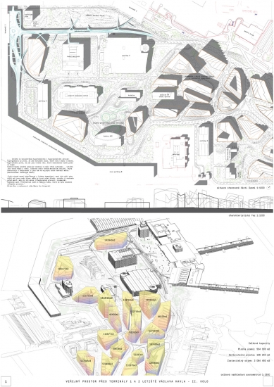 Space in front of terminals 1 and 2 of Václav Havel Airport Prague - competition results - <translation>Revaluation in the 2nd round</translation> - foto: SUPERLABOR