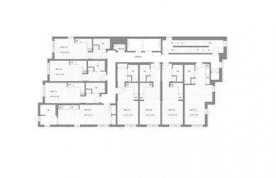 House with micro-units in Manhattan by nARCHITECTS - Floor plan 2nd - 7th floor - foto: nARCHITECTS