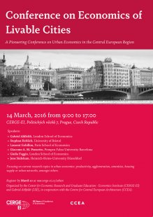 Konference The Economics of Livable Cities / 14. 3. 2016