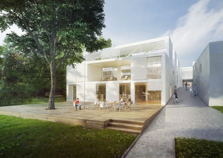 Library and Community Center in Úvaly - competition results - 1. price - foto: A.LT Architekti