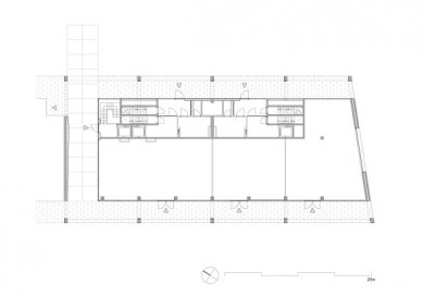 Bytový dům v Antverpách od Kempe Thill - Půdorys přízemí - foto: Atelier Kempe Thill