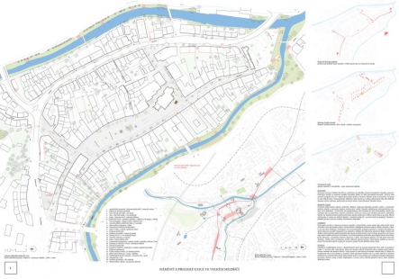 Náměstí a přilehlé ulice ve Velkém Meziříčí - výsledky soutěže - 3. cena - foto: Ing. arch. Tomáš Kopecký, Ing. arch. Richard Ott, Ing. arch. Anita Prokešová 