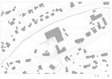 Sportovní hala v Haimingu od Almannai Fischer - Situace - foto: Almannai Fischer Architekten