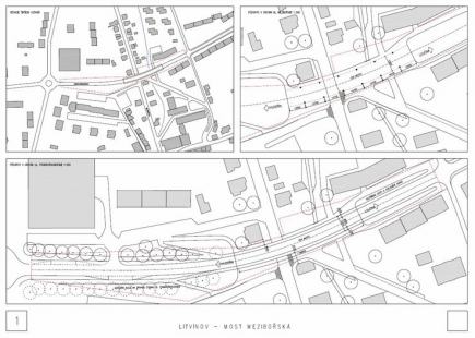 Solution for the bridge over Mezibořská Street in Litvínov - competition results - 2nd prize - foto: Ing. Petr Tej, Ph.D., Janek Srnka,  Ing. arch. Marek Blank 