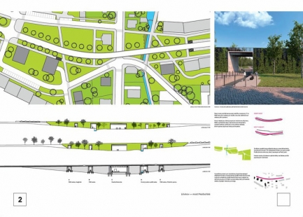 Solution for the bridge over Mezibořská Street in Litvínov - competition results - Reward - foto: Refuel s.r.o. / Ing. arch. Kamila Petráková, Ing. arch. Denisa Kyselicová, Ing. arch. Zbyněk Ryška, Ing. arch. Jan Skoupý 