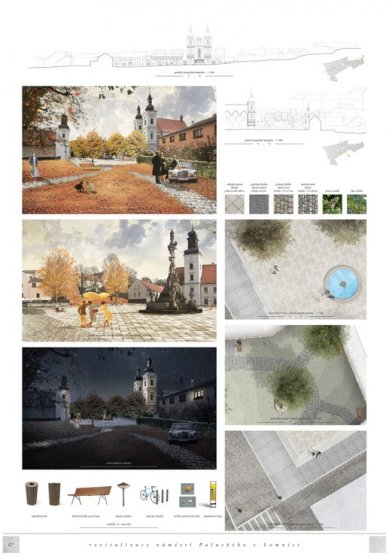 Revitalization of Palacký Square in Lomnice - competition results - 1. price - foto: Ing. Kateřina Miholová, Ing.arch. Norbert Obršál, Ing.arch. Jan Kubát, Bc. Linda Boušková, Bc. David Helešic