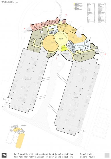 Nové administrativní centrum Lesů ČR - výsledky soutěže - 3. cena - foto: DAM architekti s. r. o.