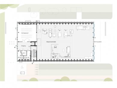 Strojovna na technice v Darmstadtu od Dietz Joppien - Půdorys přízemí - foto: Dietz·Joppien Architekten