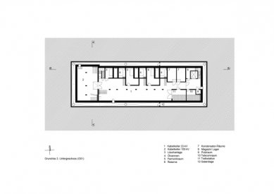 Rozvodna v Oerlikon od illiz architektur - Půdorys suterénu - foto: illiz architektur