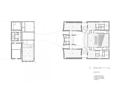 Národní hudební centrum v Galgary od Allied Works - Půdorys 2.np - foto: Allied Works Architecture