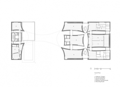 Národní hudební centrum v Galgary od Allied Works - Půdorys 4.np - foto: Allied Works Architecture