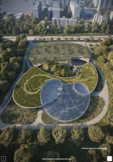 <div>Entrance area of the Botanical Garden of the Capital City of Prague - competition results</div> - 1. price - foto: Fránek architects