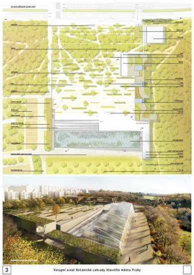 Entrance area of the Botanical Garden of the Capital City of Prague - competition results - Enhanced Reward - foto: Norma architekti / Rehwaldt Landscape Architects