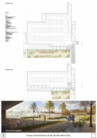 Entrance area of the Botanical Garden of the Capital City of Prague - competition results - Increased reward - foto: Norma architekti / Rehwaldt Landscape Architects