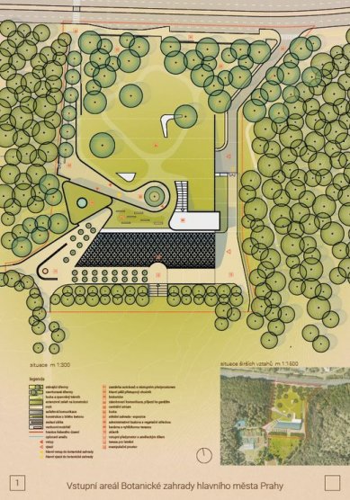 Entrance area of the Botanical Garden of the Capital City of Prague - competition results - Reward - foto: Architektonická kancelář Ing. arch. Radko Květ