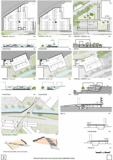 Parkovací dům, lávka a kultivace okolí sídla Libereckého kraje - výsledky soutěže - Odměna - foto: MS plan