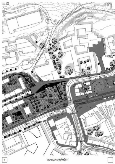 Mendlovo náměstí v Brně - výsledky soutěže - 1. místo - foto: dílna