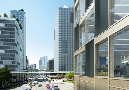 <span>The city of the future is a silent city</span> - Schüco prototype presented during BAU 2019: Sound-absorbing external facades can significantly contribute to reducing noise spread in urban areas.