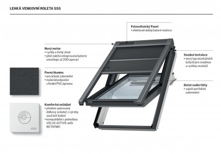 New VELUX product: Lightweight solar-powered outdoor roller blind SSS