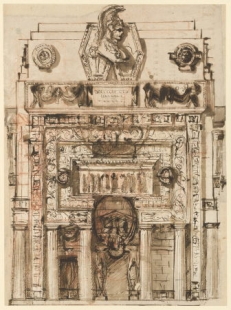 300 let od narození Piranesiho - výstava v berlínské Kunstbibliothek - Náhrobek, kolem 1765 - foto: Giovanni Battista Piranesi
