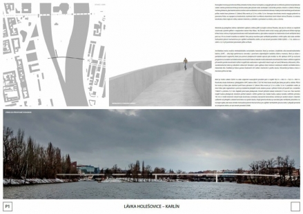 Lávka Holešovice - Karlín - competition results - 1st place - foto: Ing.arch. Marek Blank, Ingarch. MgA. Petr Tej, Ph.D. 