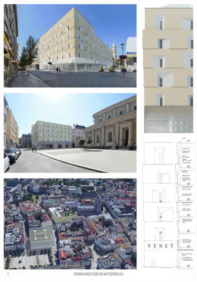 Parking house behind the cathedral in Ostrava - competition results - foto: Architekti Hrůša & spol., Ateliér Brno