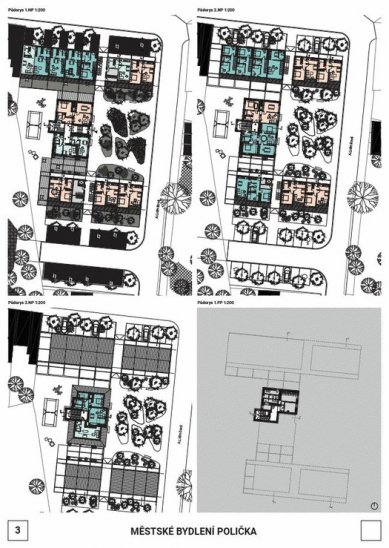 Urban Housing Polička - competition results - 3rd place - foto:  Ing.arch. Jan Doubek,  Ing.arch. Soňa Minárechová 