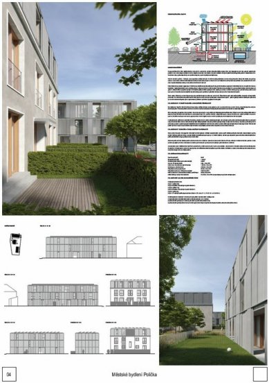 Urban Housing Polička - competition results - 2nd place - foto: Ing.arch. Jiří Papoušek,   Ing.arch. Martin Šilhan 