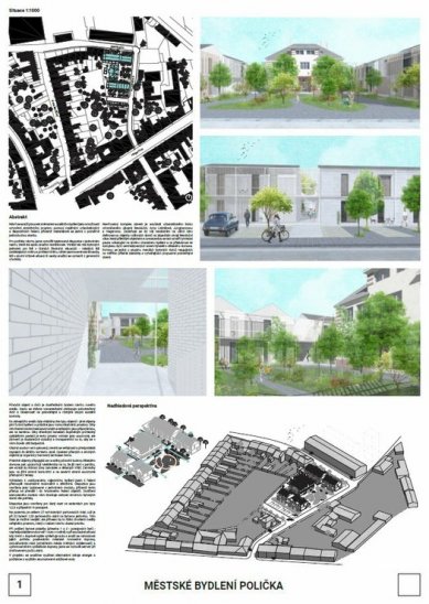 Urban Housing Polička - competition results - 3rd place - foto:  Ing.arch. Jan Doubek,  Ing.arch. Soňa Minárechová 