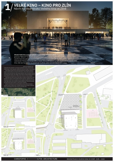 Reconstruction of the Grand Cinema in Zlín - competition results - 6th place - foto: Christophe Hutin Architecture