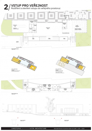 Reconstruction of the Grand Cinema in Zlín - competition results - 6th place - foto: Christophe Hutin Architecture