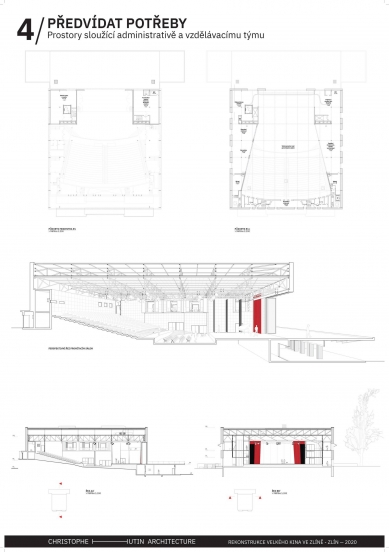 Reconstruction of the Grand Cinema in Zlín - competition results - 6th place - foto: Christophe Hutin Architecture