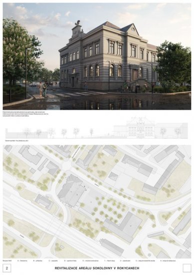 Revitalization of the Sokol Gymnasium Area in Rokycany - Competition Results - 1st place - foto: Rusina Frei, s.r.o. 