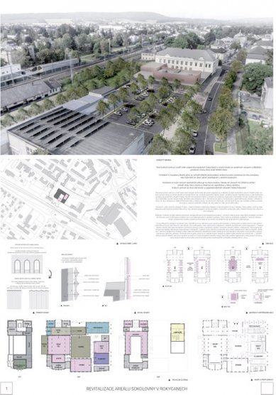 Revitalization of the Sokol Gymnasium Area in Rokycany - Competition Results - 2nd place - foto: Ing.arch. Tomáš Hanus