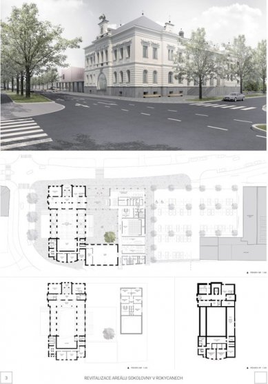 Revitalization of the Sokol Gymnasium Area in Rokycany - Competition Results - 2nd place - foto: Ing.arch. Tomáš Hanus