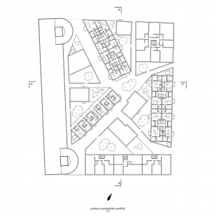 Bytové domy 4 Dvory v Českých Budějovicích - Půdorys B - foto: žalský architekti